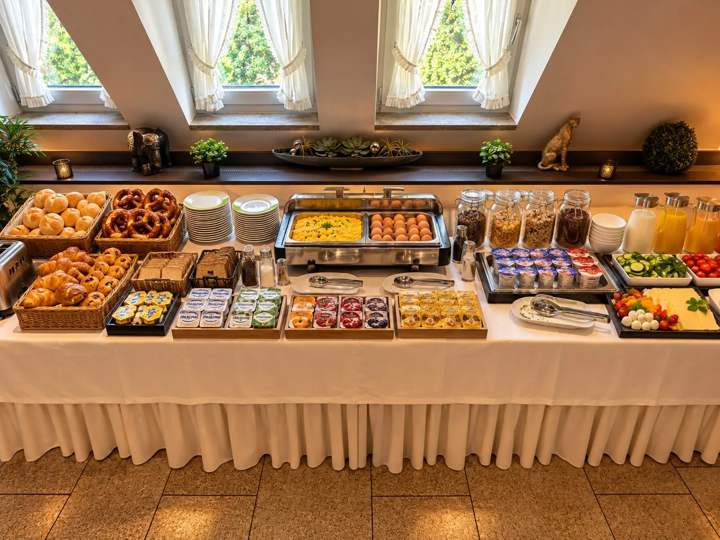 Reichhaltiges Frühstücksbuffet
